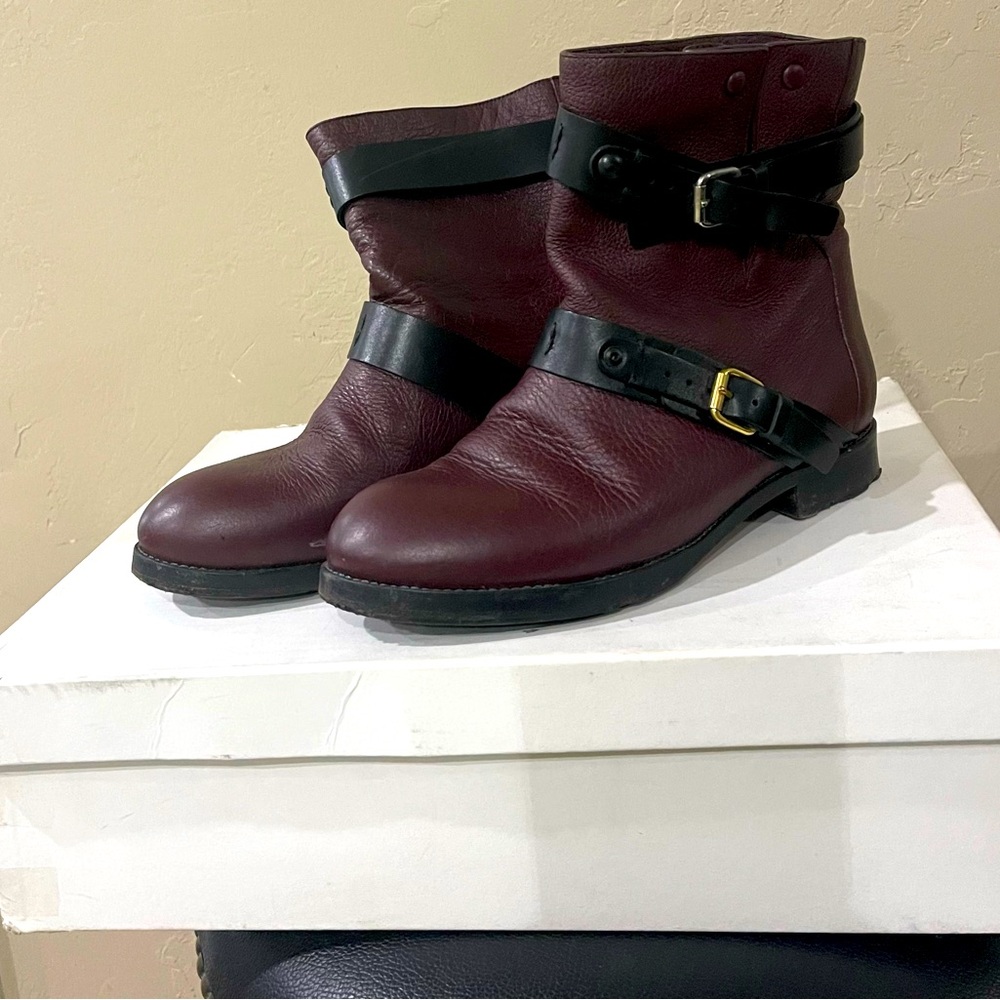 Chloe Motorcycle Boots in Plum